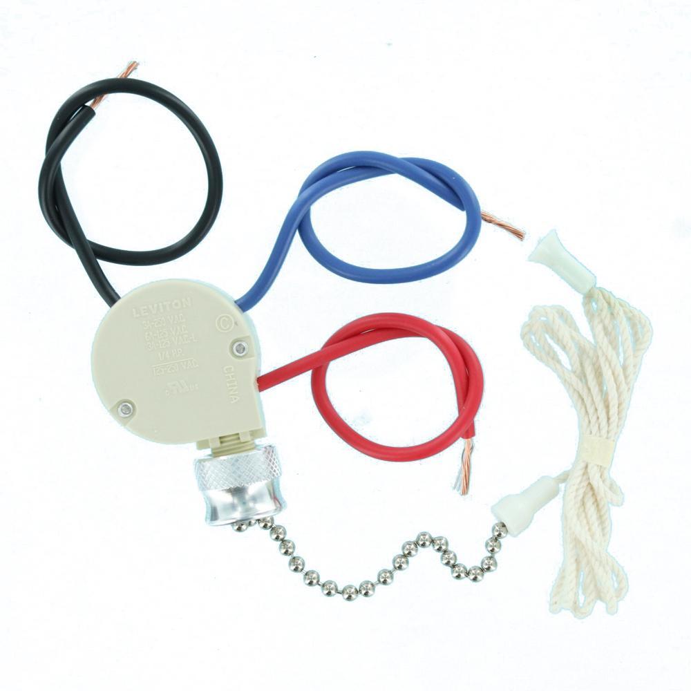 3-Amp Single-Pole 2-Circuit 4-Position (Low-Medium-High-Off) Pull Chain Switch - Super Arbor