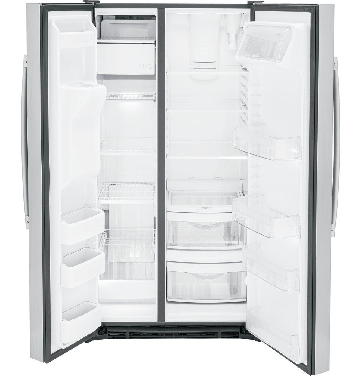 GE 25.3 cu. ft. Side-by-Side Refrigerator in Fingerprint Resistant Stainless Steel, GSS25GYPFS