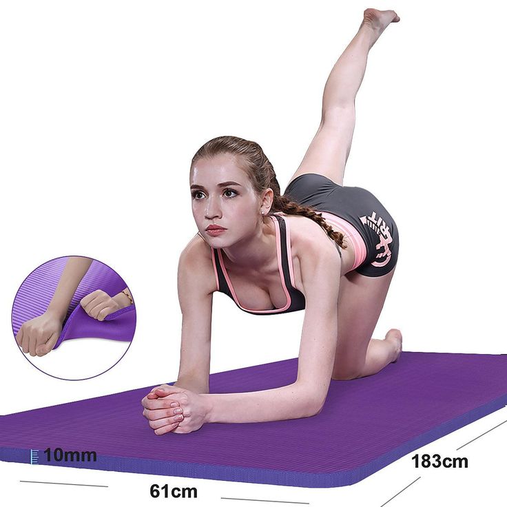 72x24'' Non-Slip Large Thick Foam Floor Exercise Yoga Mat NBR Pilates Home Gym Physio Fitness