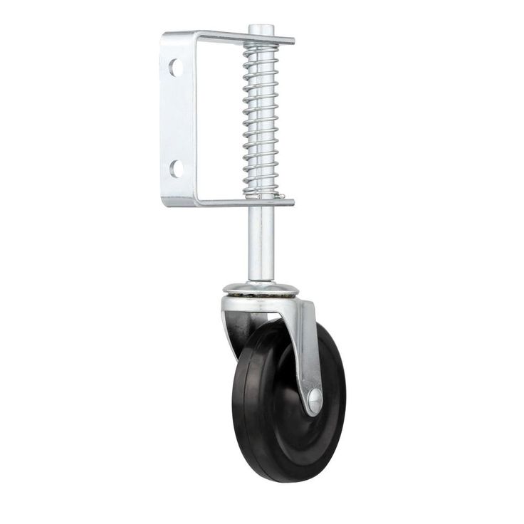 4 in. Gate Caster with Adjustable Spring Bracket and 125 lb. Load Rating
