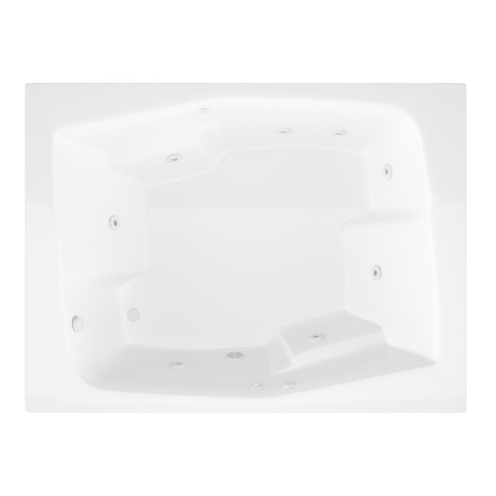 Amethyst 6 ft. Acrylic Rectangular Drop-in Whirlpool Bathtub in White - Super Arbor