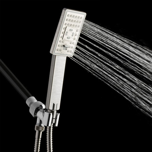 2-Spray 5 in. Single Wall Mount Handheld Shower Head in Brushed Nickel - Super Arbor