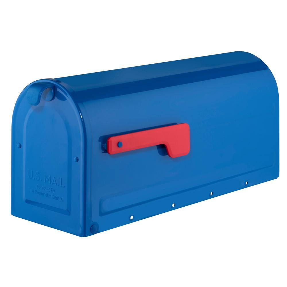 MB1 Post Mount Mailbox Red with Silver Flag - Super Arbor