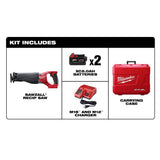 M18 FUEL 18-Volt Lithium-Ion Brushless Cordless SAWZALL Reciprocating Saw Kit W/(2) 5.0Ah Batteries, Charger & Hard Case - Super Arbor