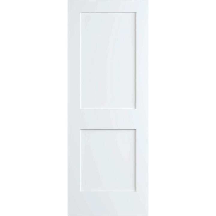 28 in. x 80 in. White 2-Panel Shaker Solid Core Pine Interior Door Slab - Super Arbor