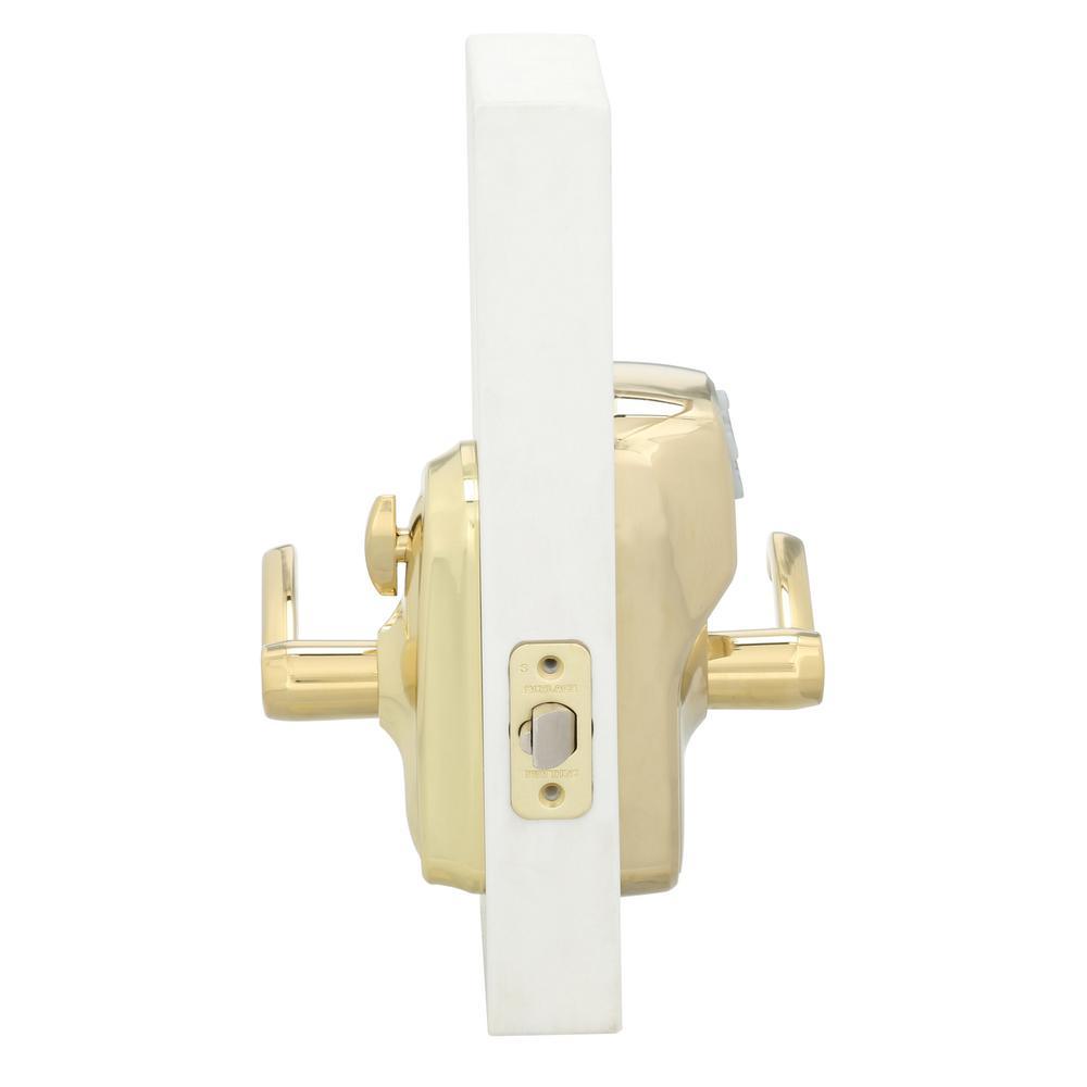 Plymouth Bright Brass Electronic Door Lock with Flair Door Lever Featuring Flex Lock - Super Arbor
