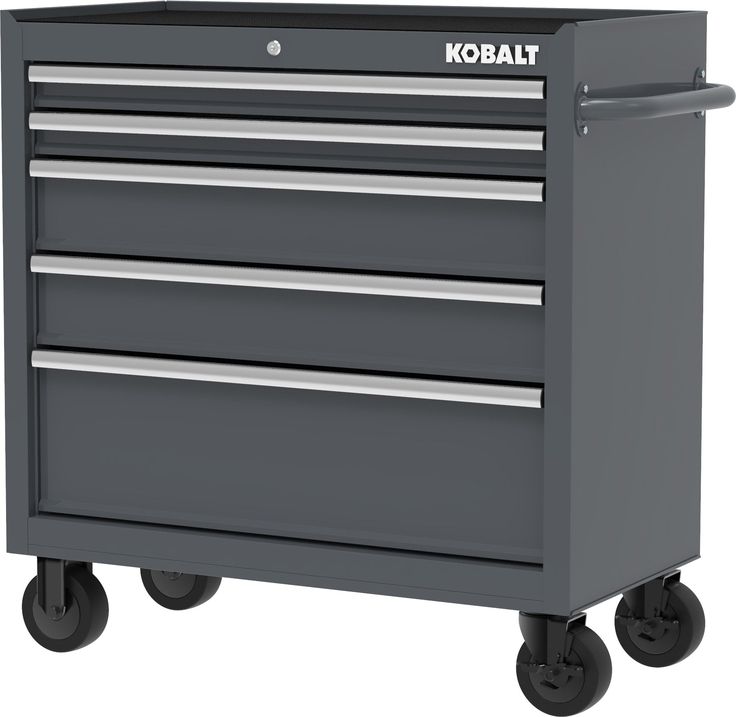 Kobalt 36-in W x 38-in H 5-Drawer Steel Rolling Tool Cabinet (Gray)