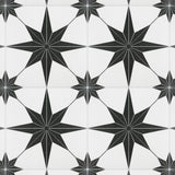 Merola Tile Stella Nero Encaustic 9-3/4 in. x 9-3/4 in. Porcelain Floor and Wall Tile (11.11 sq. ft. / case)