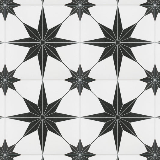 Stella Nero 9-3/4 in. x 9-3/4 in. Porcelain Floor and Wall Tile (10.88 sq. ft./Case)