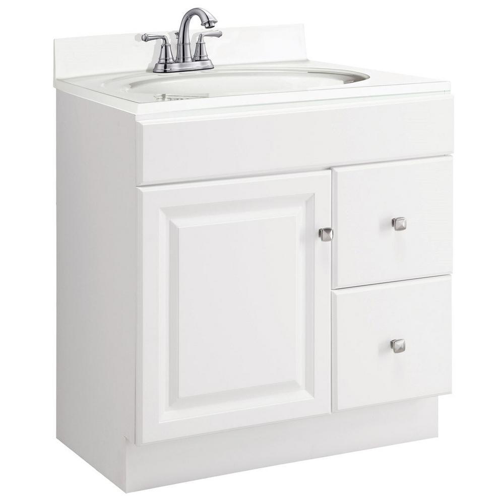 Wyndham 24 in. W x 18 in. D Unassembled Bath Vanity Cabinet Only in White Semi-Gloss