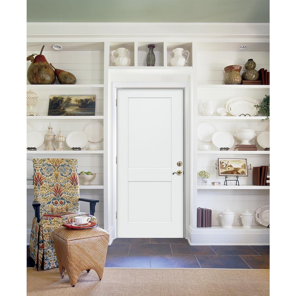 32 in. x 80 in. 2-Panel Craftsman Primed Steel Prehung Right-Hand Inswing Front Door - Super Arbor