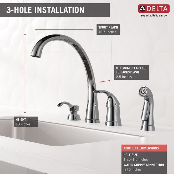 Delta Pilar Waterfall Chrome 1-Handle Deck-Mount High-Arc Handle Kitchen Faucet