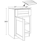 Home Decorators Collection Washington 21 in. W x 24 in. D x 34.5 in. H Vesper White Plywood Shaker Assembled Base Kitchen Cabinet Left SP Tray