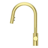 Pfister Stellen Brushed Gold 1-Handle Deck-Mount Pull-Down Handle Kitchen Faucet (Deck Plate Included)