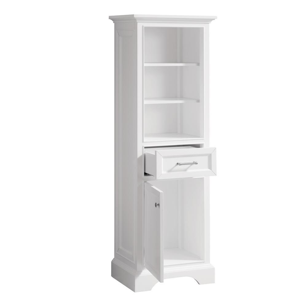 Windlowe 22 in. W x 16 in. D x 65 in. H Floor Linen Tower in White - Super Arbor
