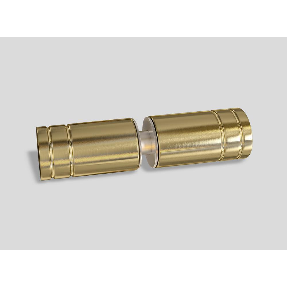 34 in. x 58 in. Frameless Glass Hinged Bathtub Door in Satin Brass - Super Arbor