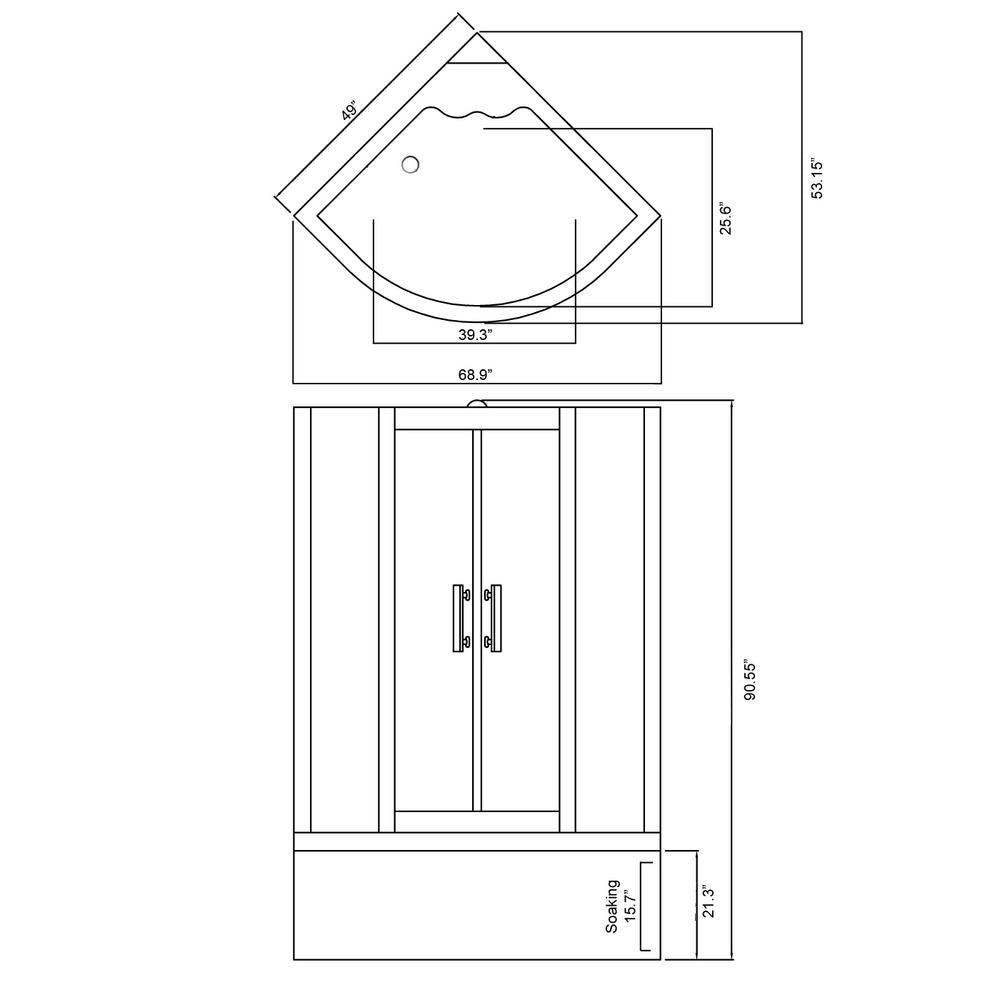Vienna with Heater and Bluetooth 49 in. Acrylic Left Drain Corner Alcove Whirlpool Bathtub in Black - Super Arbor