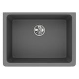 Quartz Classic Undermount Composite 33 in. Single Bowl Kitchen Sink in Black - Super Arbor