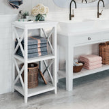 X-Frame 18 in. W 3-Shelf Storage Tower in White - Super Arbor