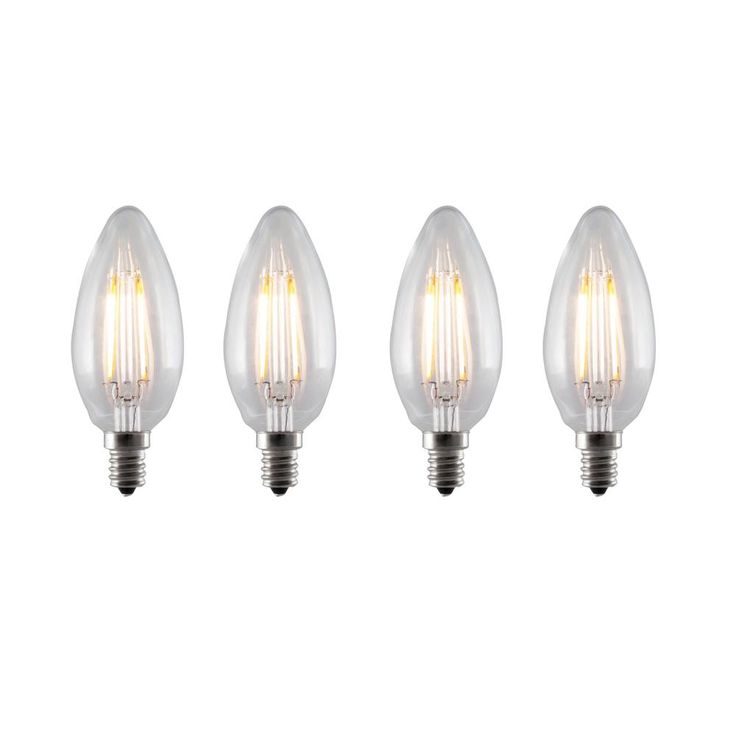 Bulbrite 40W Equivalent Warm White Light B11 Dimmable LED Filament Light Bulb (4-Pack)