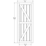 37 in. x 84 in. Artisan Grey Vinyl Finish Sliding Barn Door with Black Hardware Kit - Super Arbor