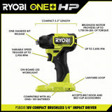 ONE+ HP 18V Brushless Cordless Compact 3/8 in. Right Angle Drill and 3/8 in. Impact Wrench (Tools Only)