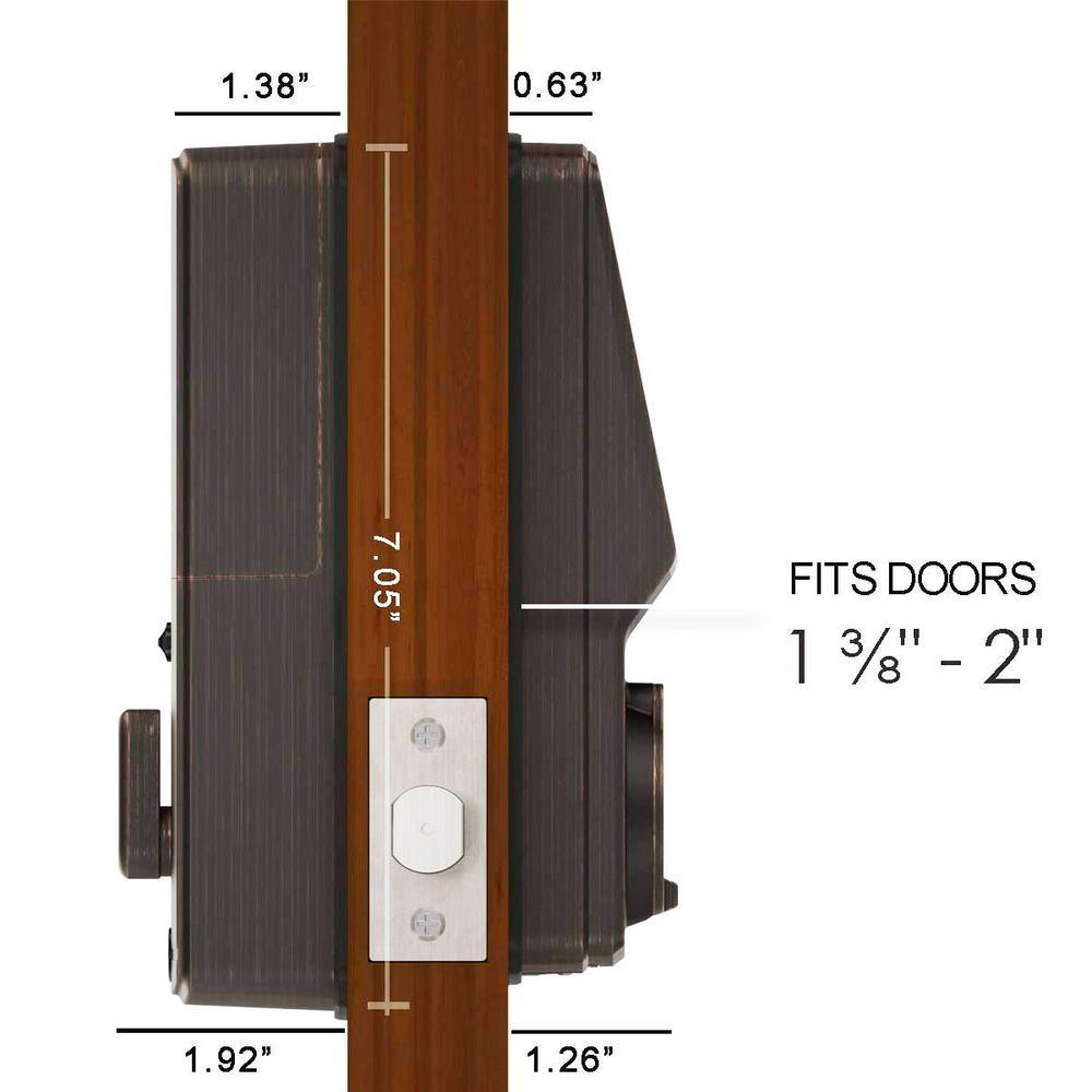 Secure Venetian Bronze Single-Cylinder Smart Alarmed Lock Deadbolt with Keypad, Bluetooth and Discrete PIN Code Input - Super Arbor