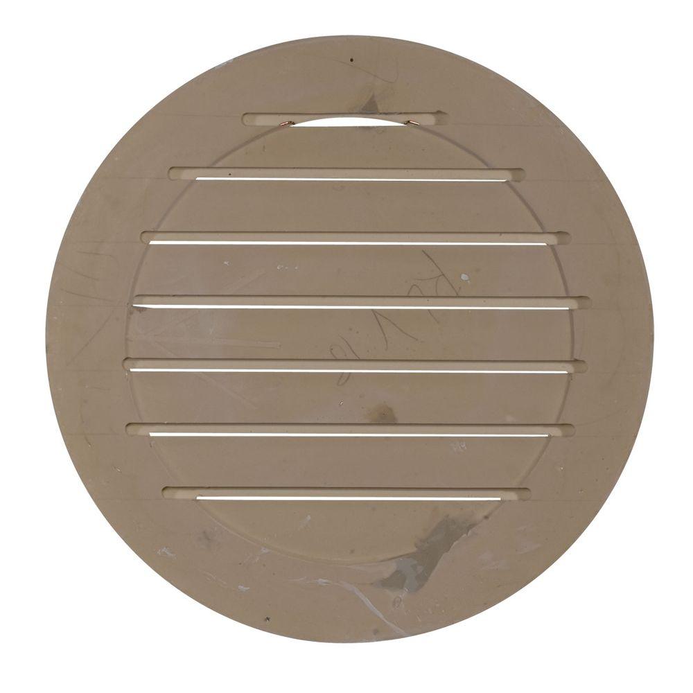 18 in. x 18 in. Round Primed Polyurethane Paintable Gable Louver Vent - Super Arbor