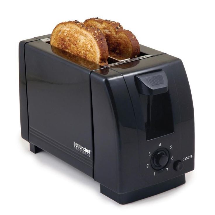 Better Chef 2-Slice Black 500-Watt Toaster