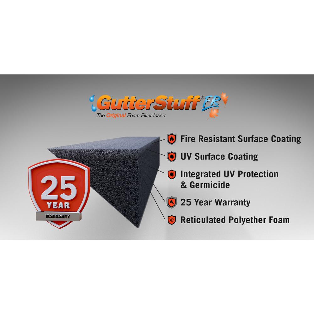 FR 4 ft. Foam Filter Plastic Gutter Guard for 5 in. K-Style (36-Pack)