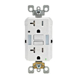 20 Amp Self-Test¬†SmartlockPro Combo Duplex Guide Light and Tamper Resistant GFCI Outlet, White - Super Arbor
