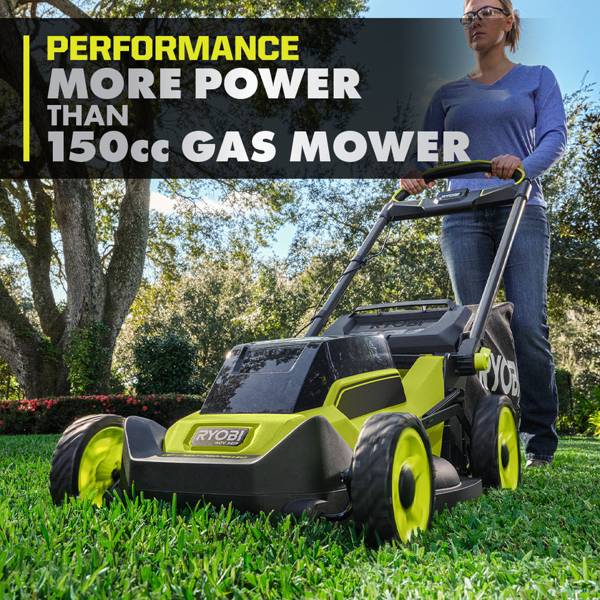 RYOBI 20 in. 40-Volt HP Brushless Cordless Push Lawn Mower with Two 6.0Ah Batteries and Charger