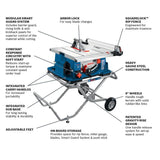 15 Amp 10 in. Corded Portable Jobsite Table Saw with Gravity Rise Wheeled Stand