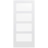 36 in. x 80 in. MODA Primed PMC1044 Solid Core Wood Interior Door Slab w/Clear Glass