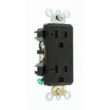 Decora Plus 20 Amp Industrial Grade Duplex Outlet, Black - Super Arbor