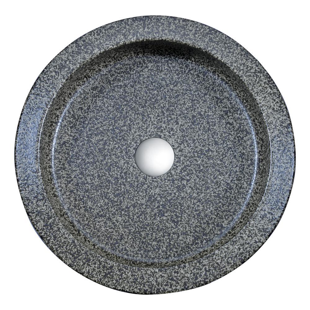 Black Iro Vessel Sink in Speckled Stone - Super Arbor