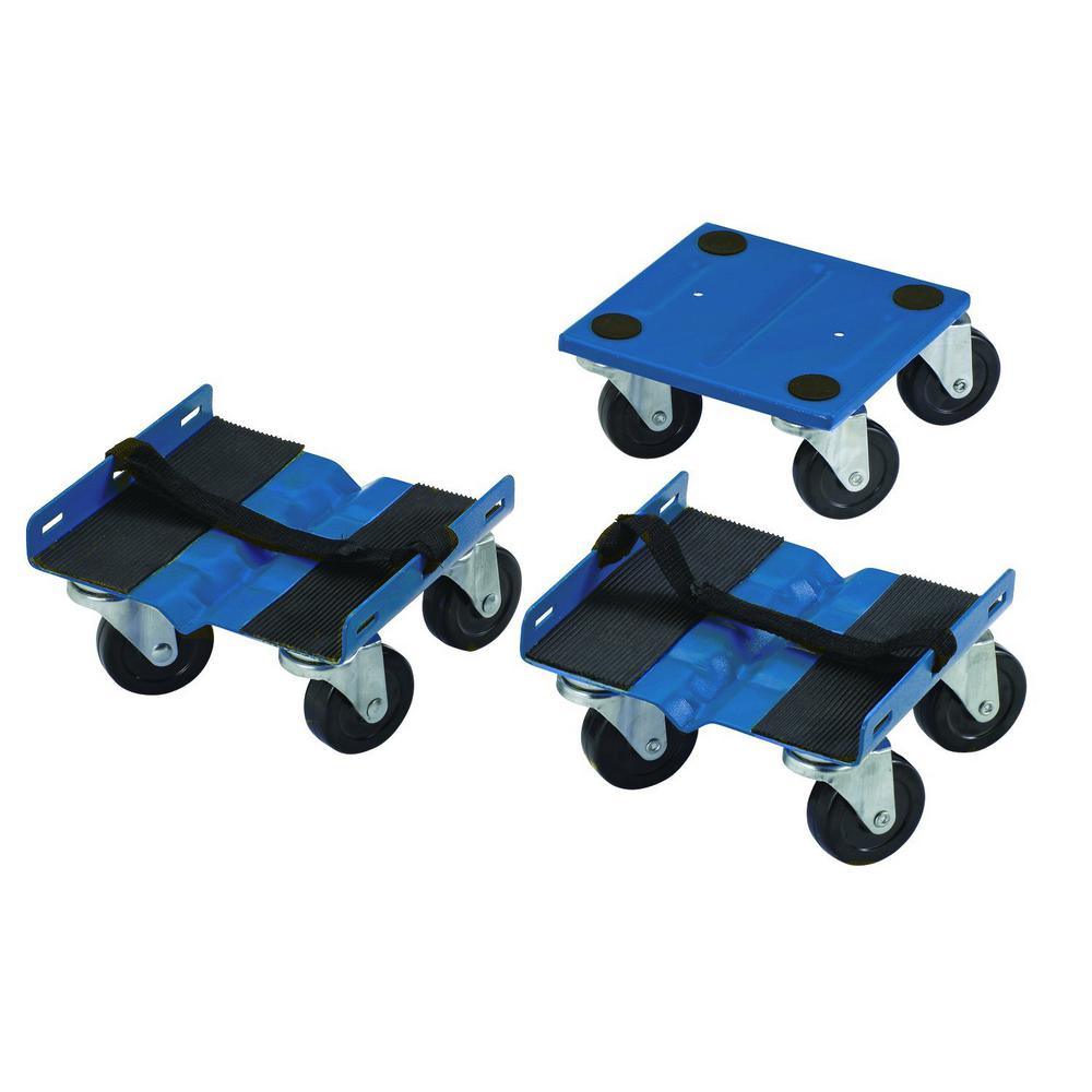 2.37 in. Dia Plate Caster 1000 lbs. Capacity Snowmobile Dolly Set - Super Arbor