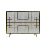 Alamance Modern Gold Single Panel Iron Fire Screen - Super Arbor
