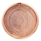 15 in. Dia Stone Hammered Dia Solid Copper Round Tray