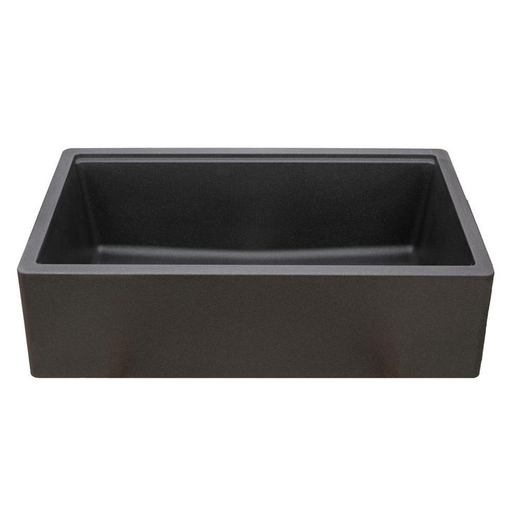 Titan Farmhouse Granite Composite 33 in. Single Bowl Kitchen Sink in Black with Cutting-Board and Strainer