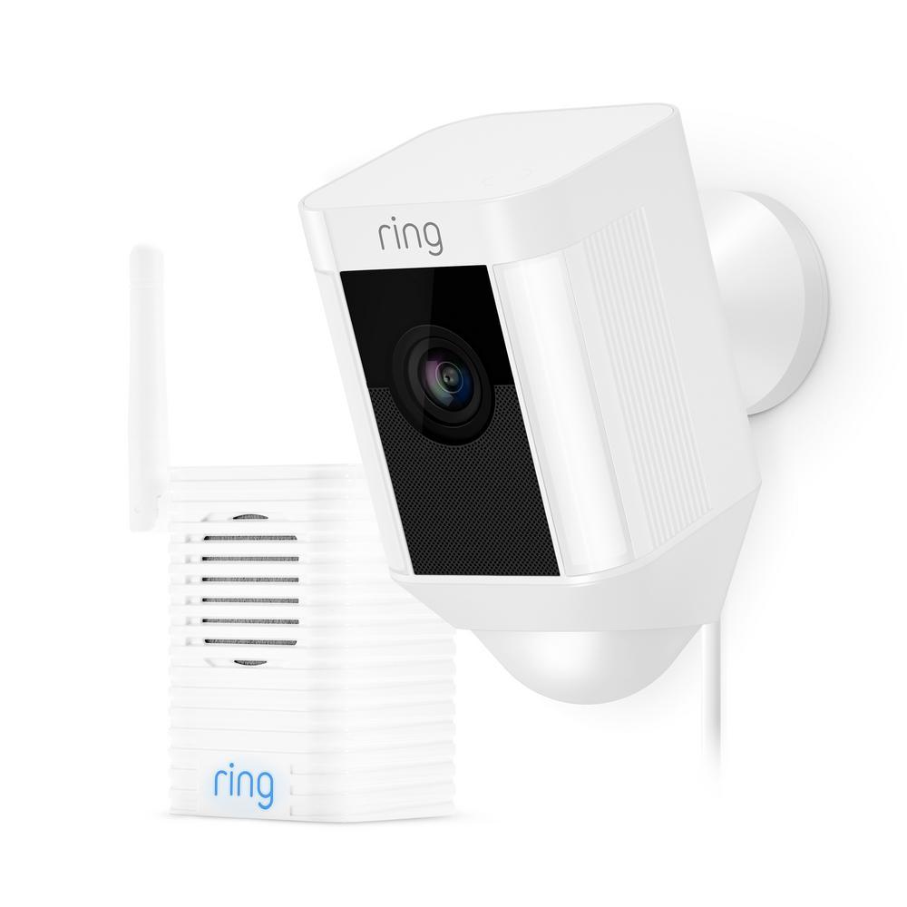 Spotlight Cam Wired Outdoor Security Camera White with Chime Pro - Super Arbor