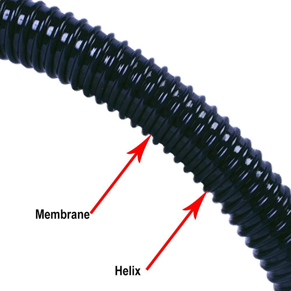 1 in. Dia x 50 ft. MM Sizing Black Non Kink, Corrugated, Flexible PVC Pond Tubing