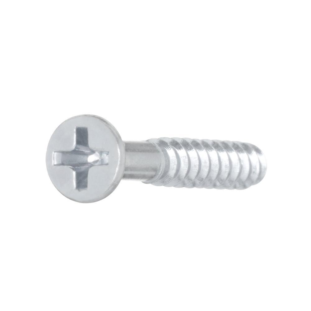 #8 x 1-1/4 in. Phillips Flat Head Zinc Plated Wood Screw (100-Pack)