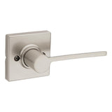 Ladera Satin Nickel Hall and Closet Door Lever with Square Trim Featuring Microban Antimicrobial Technology - Super Arbor
