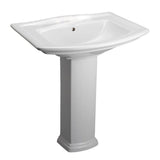 Washington 650 25 in. Pedestal Combo Bathroom Sink in White