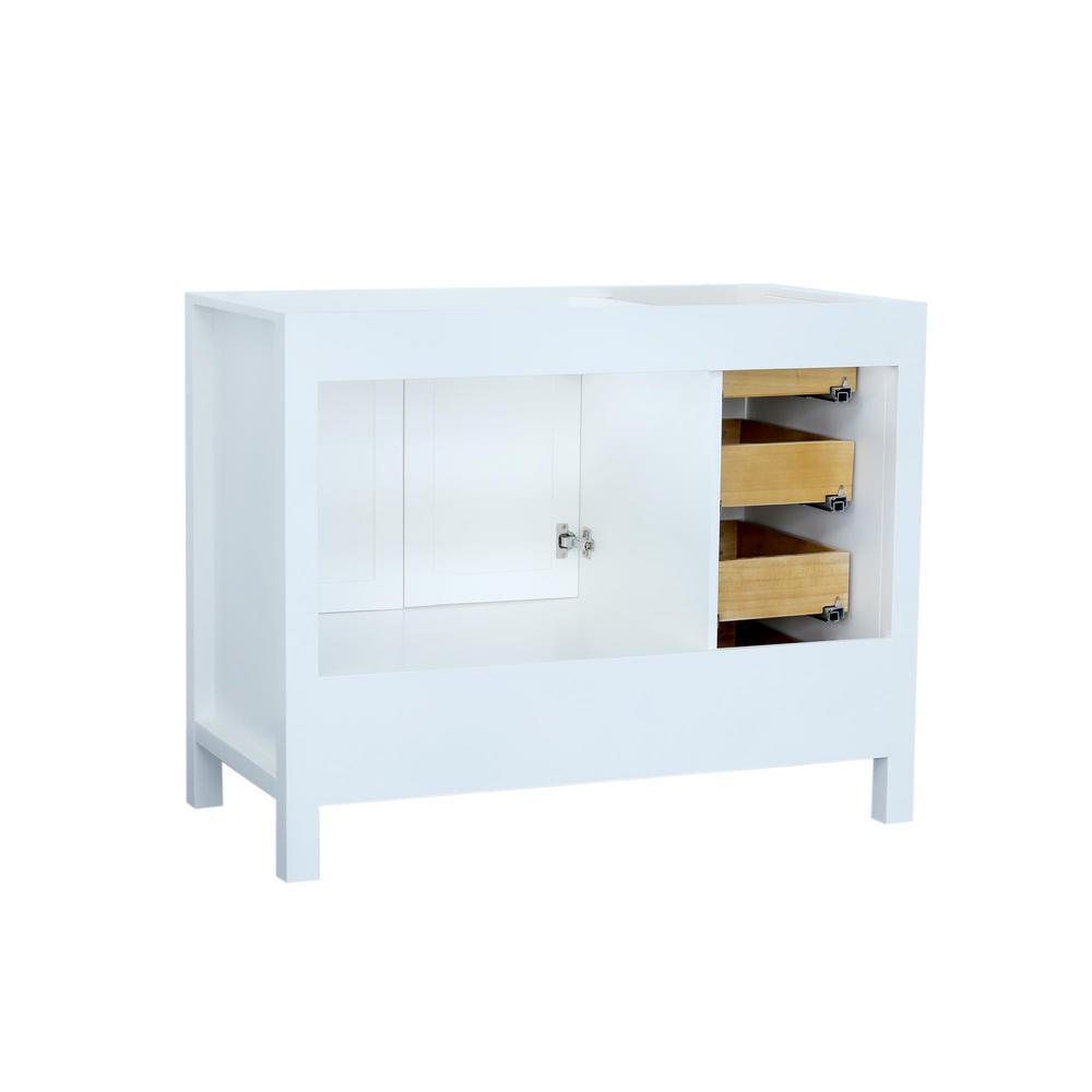 Cambridge 42 in. W Vanity Cabinet Only in White - Super Arbor