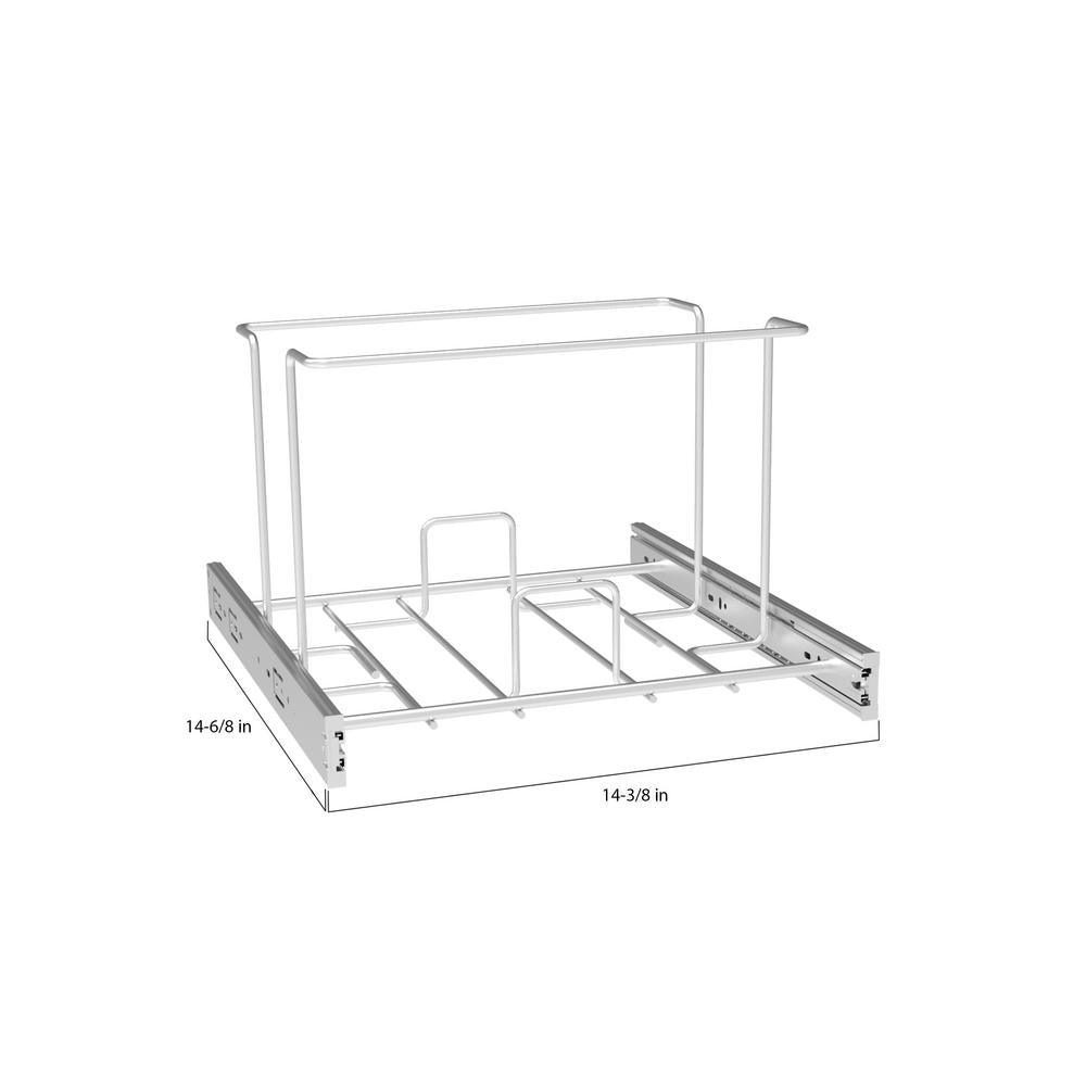 18 in. Pull Out Waste Bin for 18 in. Base Cabinet in Stainless Steel - Super Arbor
