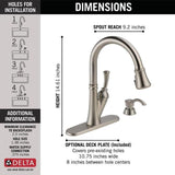 Delta Savile Stainless 1-Handle Deck-Mount Pull-Down Handle Kitchen Faucet (Deck Plate Included)
