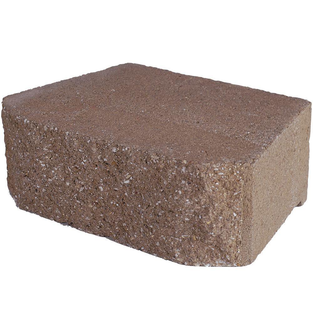 4 in. x 11.75 in. x 6.75 in. Pewter Concrete Retaining Wall Block - Super Arbor