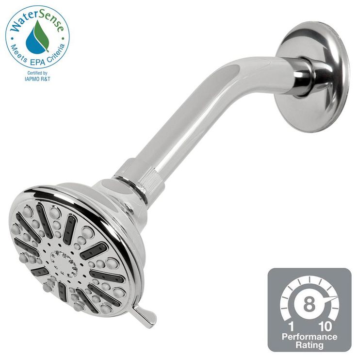 3-Spray 3.5 in. Single Wall Mount Fixed Adjustable Shower Head in Chrome